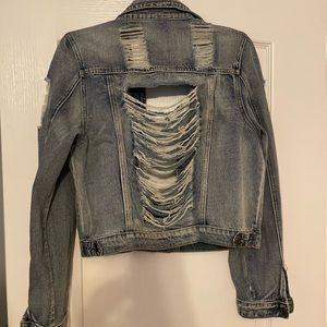 JEAN JACKET! Distressed. Size M.